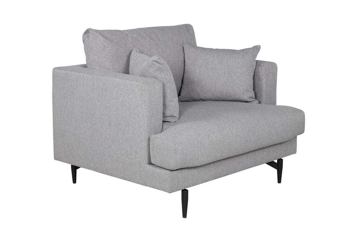 Lænestol Lugano, polyester/stof og metal, 104 x 92 x 82 cm