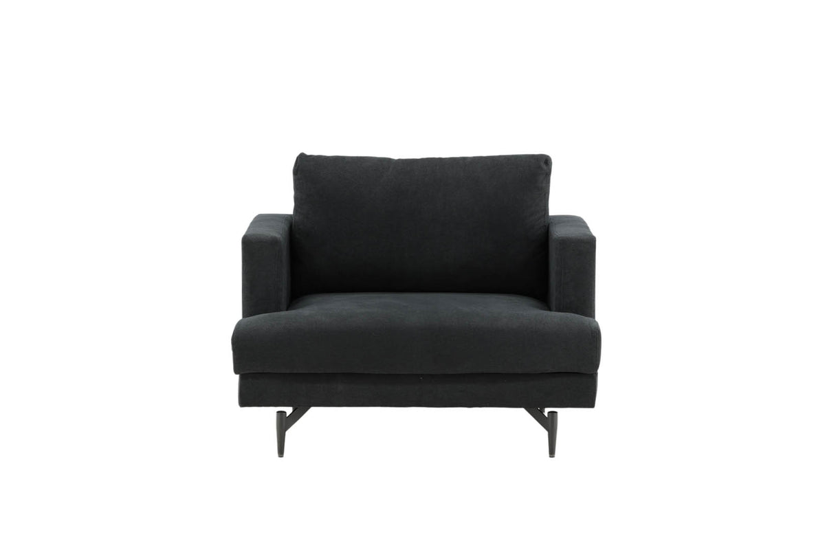 Lænestol Lugano, polyester/stof og metal, 104 x 92 x 82 cm