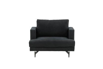 Lænestol Lugano, polyester/stof og metal, 104 x 92 x 82 cm