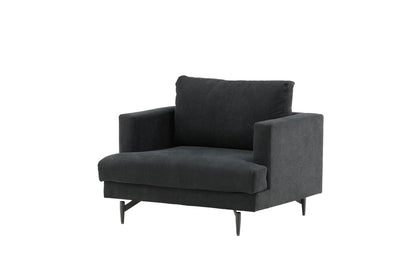 Lænestol Lugano, polyester/stof og metal, 104 x 92 x 82 cm