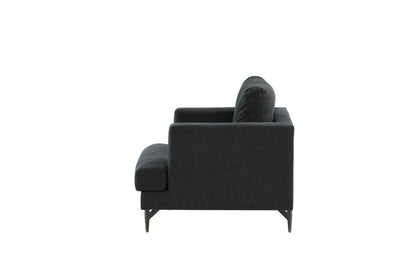 Lænestol Lugano, polyester/stof og metal, 104 x 92 x 82 cm