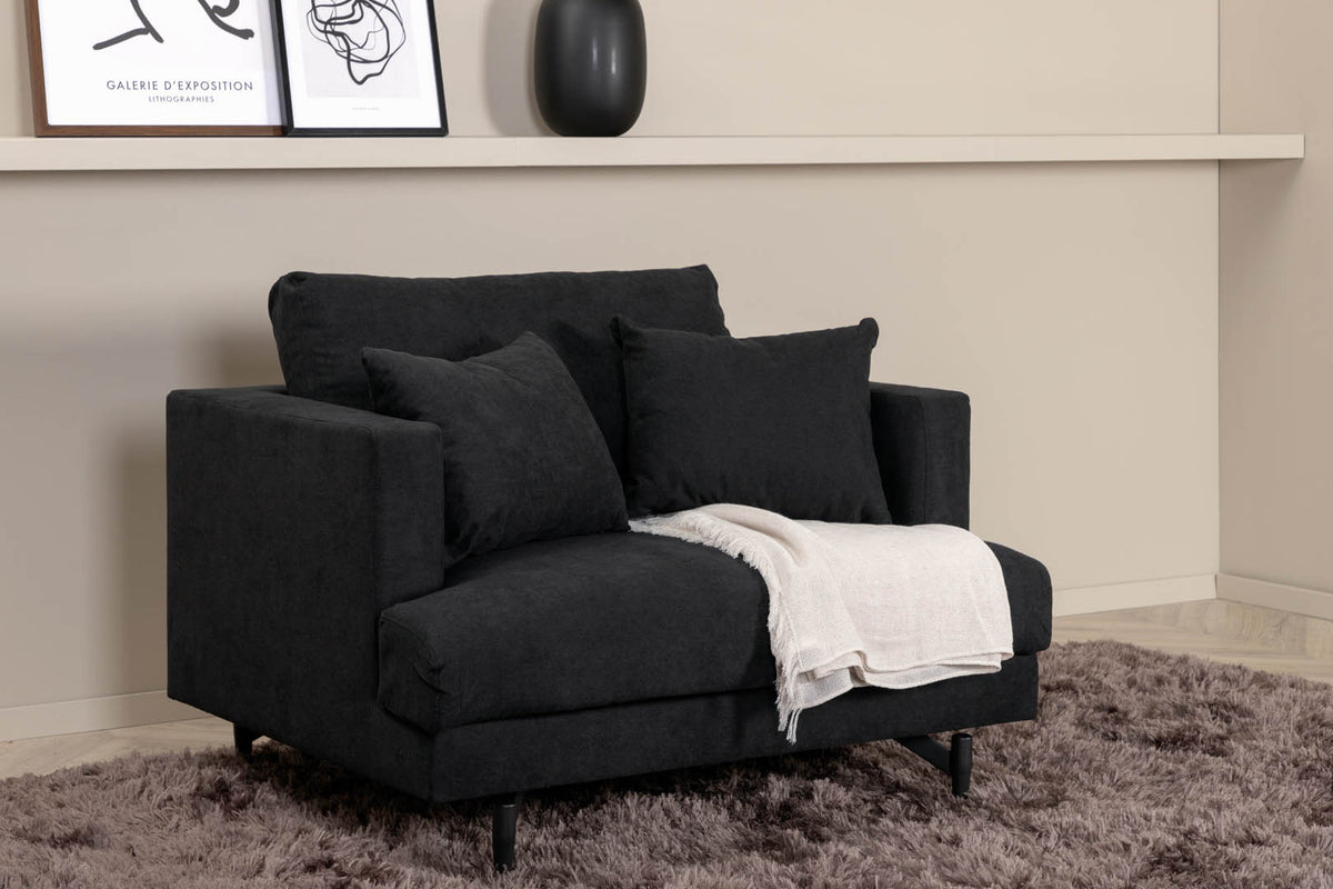 Lænestol Lugano, polyester/stof og metal, 104 x 92 x 82 cm
