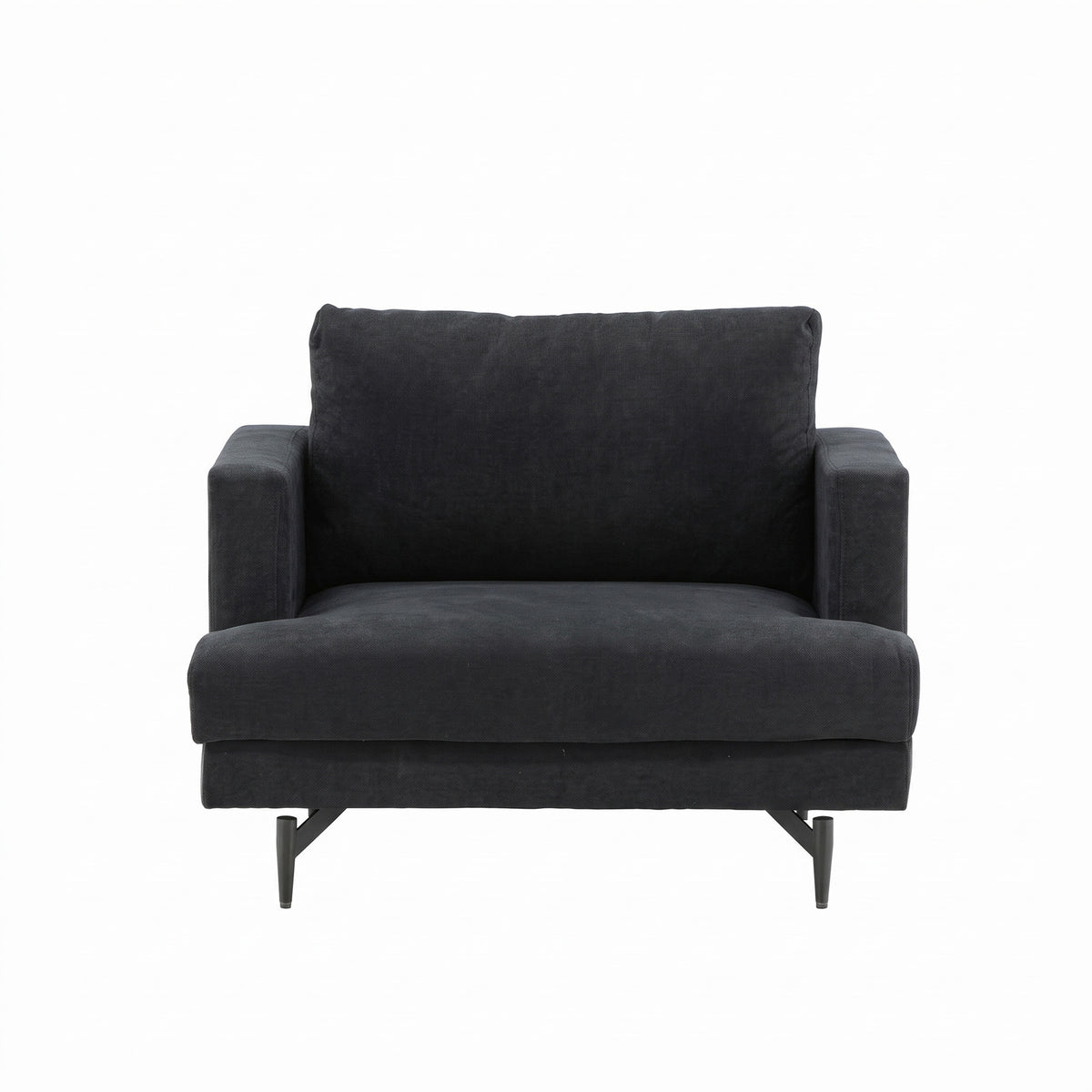 Lænestol Lugano, polyester/stof og metal, 104 x 92 x 82 cm