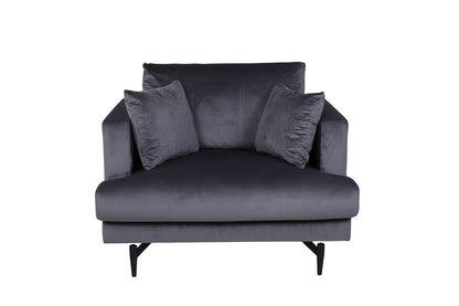 Lænestol Lugano, polyester/stof og metal, 104 x 92 x 82 cm