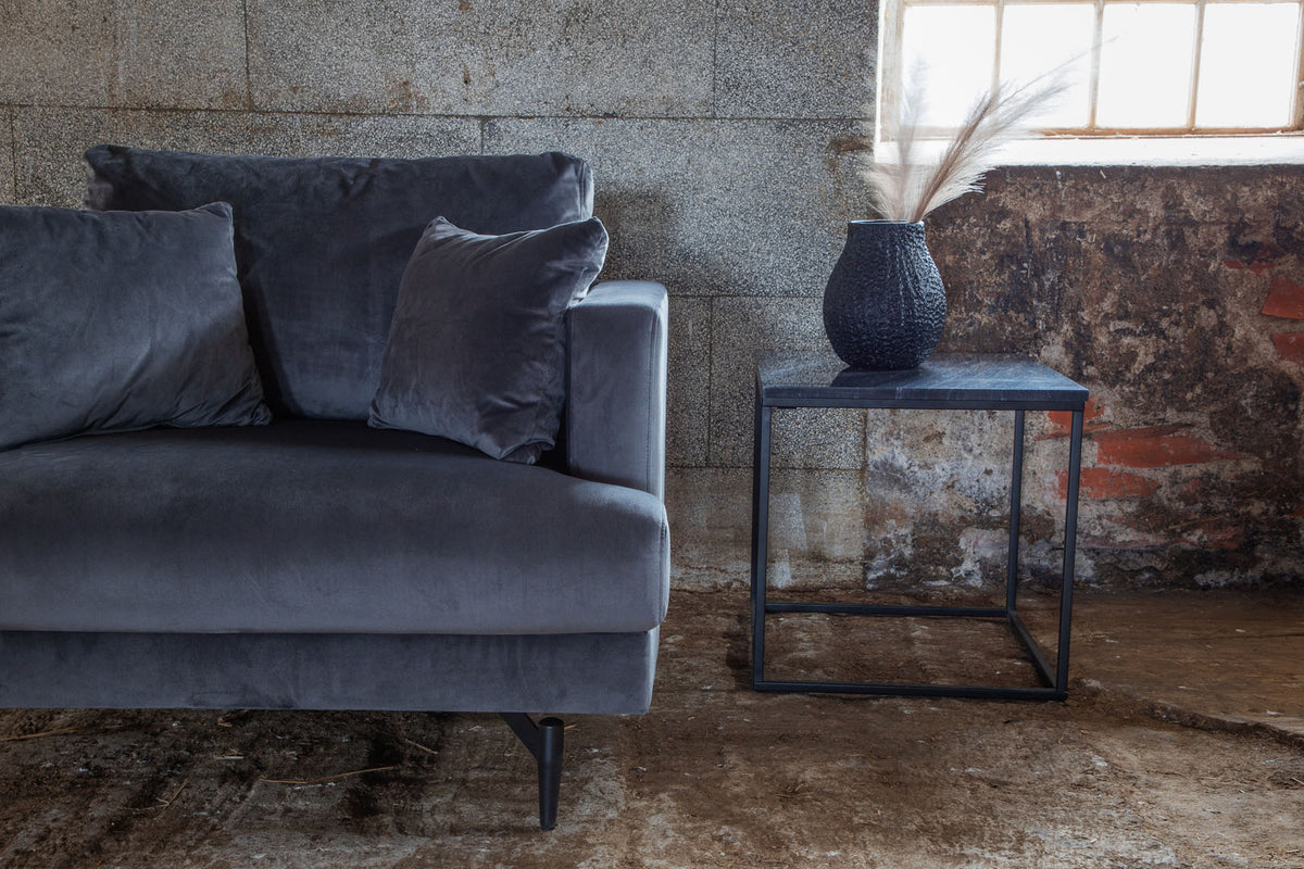 Lænestol Lugano, polyester/stof og metal, 104 x 92 x 82 cm