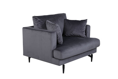 Lænestol Lugano, polyester/stof og metal, 104 x 92 x 82 cm