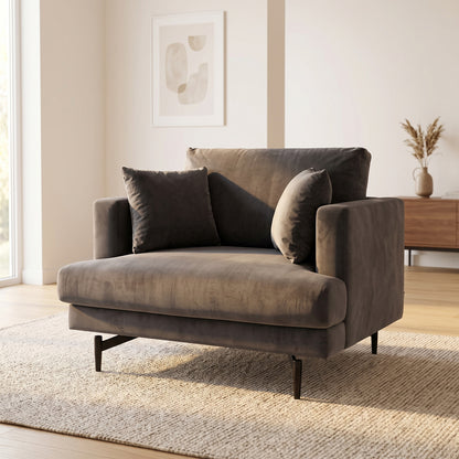 Lænestol Lugano, polyester/stof og metal, 104 x 92 x 82 cm