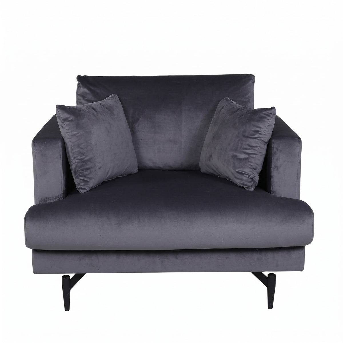 Lænestol Lugano, polyester/stof og metal, 104 x 92 x 82 cm