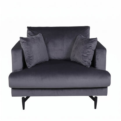 Lænestol Lugano, polyester/stof og metal, 104 x 92 x 82 cm