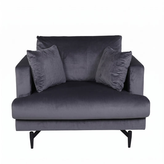 Lænestol Lugano, polyester/stof og metal, 104 x 92 x 82 cm