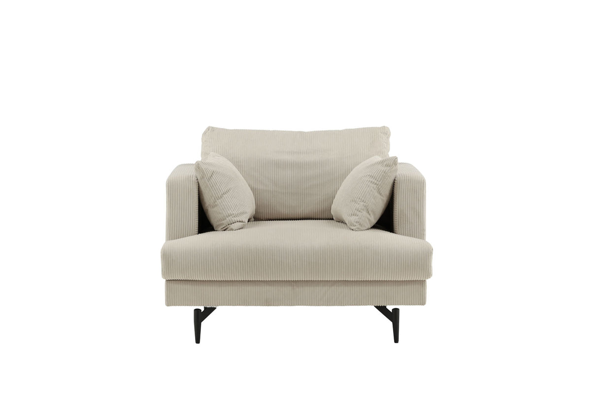Lænestol Lugano, polyester/stof og metal, 104 x 92 x 82 cm