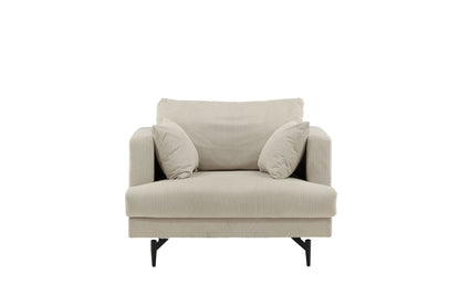 Lænestol Lugano, polyester/stof og metal, 104 x 92 x 82 cm
