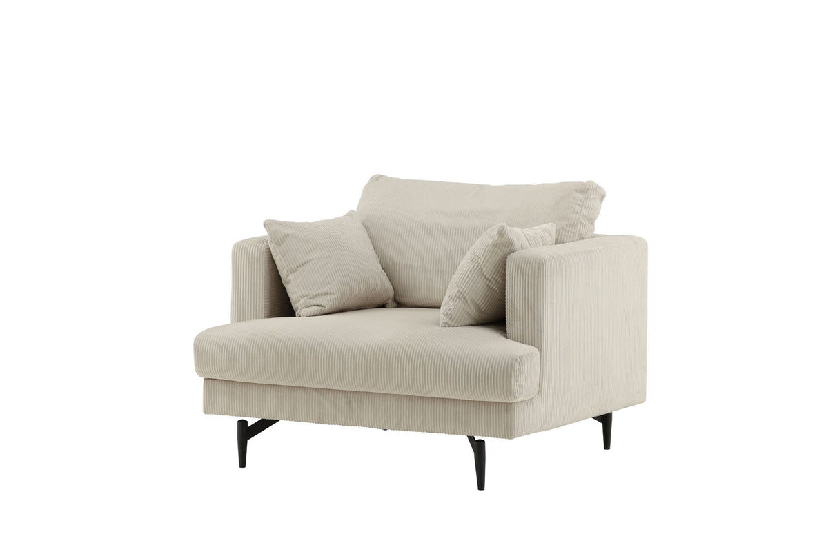 Lænestol Lugano, polyester/stof og metal, 104 x 92 x 82 cm