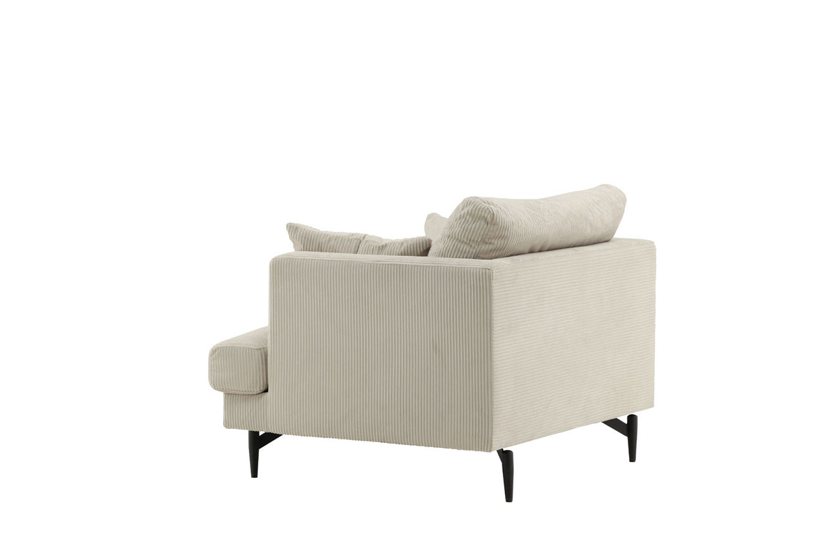 Lænestol Lugano, polyester/stof og metal, 104 x 92 x 82 cm