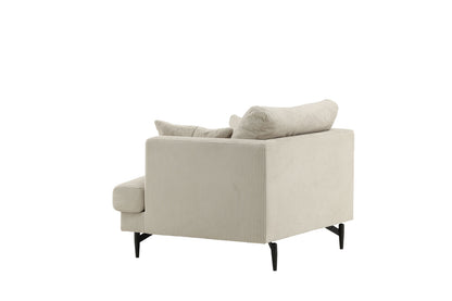 Lænestol Lugano, polyester/stof og metal, 104 x 92 x 82 cm