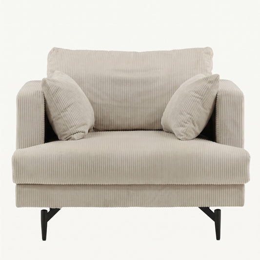Lænestol Lugano, polyester/stof og metal, 104 x 92 x 82 cm