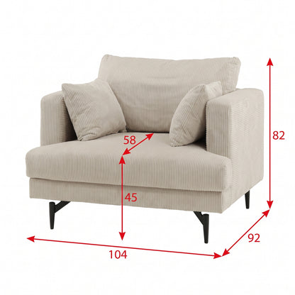 Lænestol Lugano, polyester/stof og metal, 104 x 92 x 82 cm