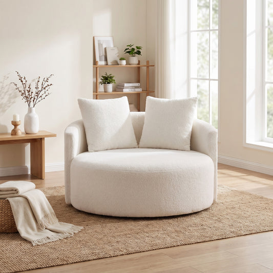 Bodrum 2-personers sofa Ø116 cm i beige/hvid