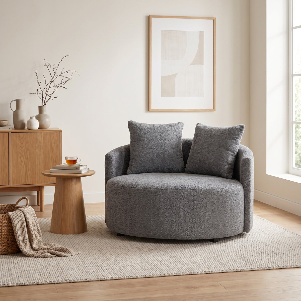 Bodrum 2-personers sofa 120 x 72 cm i grå
