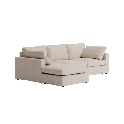 Wien chaiselongsofa med mikrofiberbetræk, højre- eller venstrevendt, inkl. 2 puder - 296 cm bredde