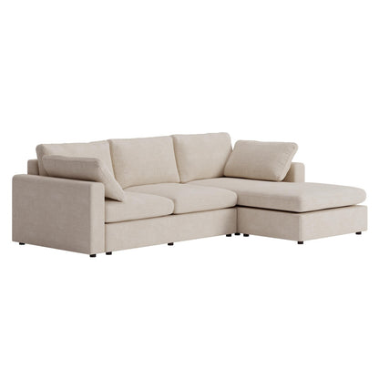 Wien chaiselongsofa med mikrofiberbetræk, højre- eller venstrevendt, inkl. 2 puder - 296 cm bredde