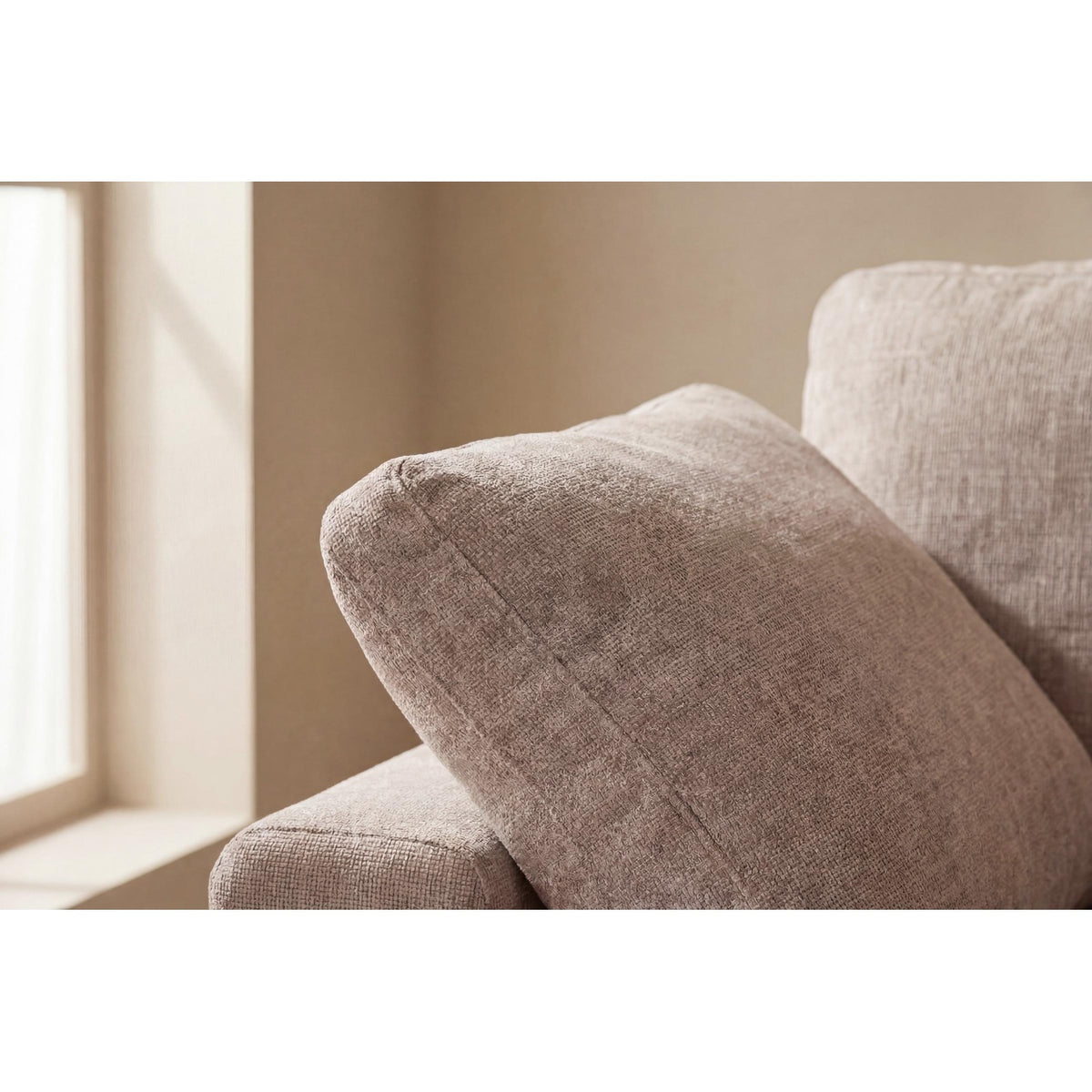 Wien chaiselongsofa med mikrofiberbetræk, højre- eller venstrevendt, inkl. 2 puder - 296 cm bredde