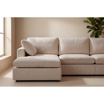 Wien chaiselongsofa med mikrofiberbetræk, højre- eller venstrevendt, inkl. 2 puder - 296 cm bredde