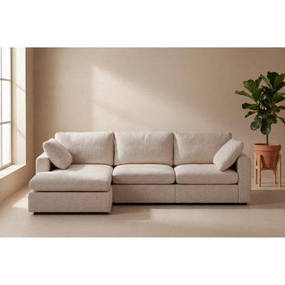 Wien chaiselongsofa med mikrofiberbetræk, højre- eller venstrevendt, inkl. 2 puder - 296 cm bredde