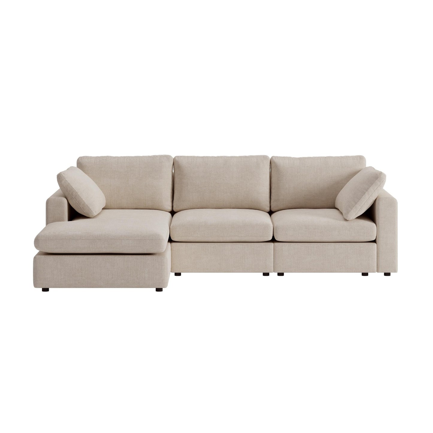 Wien chaiselongsofa med mikrofiberbetræk, højre- eller venstrevendt, inkl. 2 puder - 296 cm bredde
