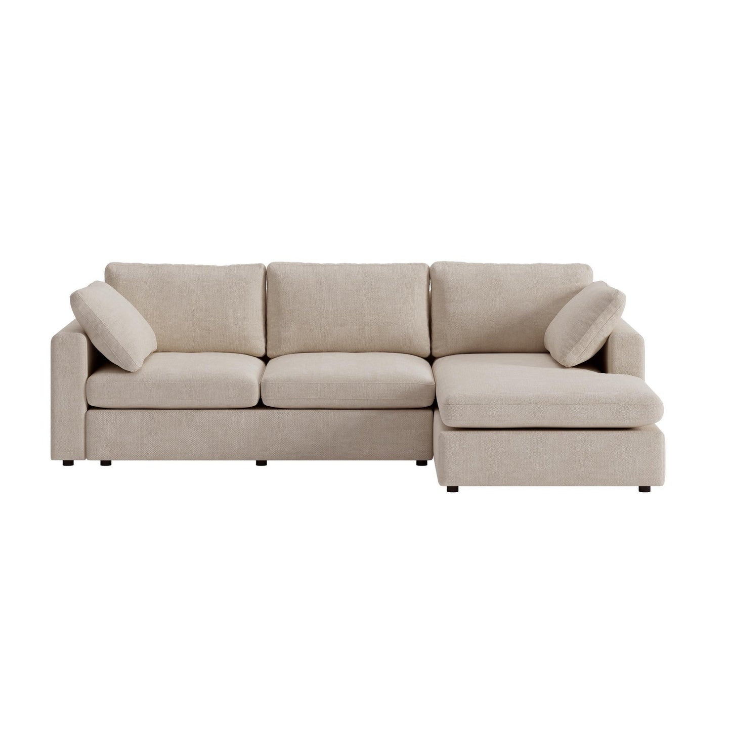Wien chaiselongsofa med mikrofiberbetræk, højre- eller venstrevendt, inkl. 2 puder - 296 cm bredde