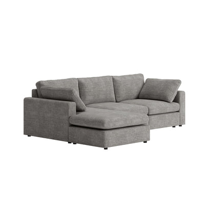 Wien chaiselongsofa med mikrofiberbetræk, højre- eller venstrevendt, inkl. 2 puder - 296 cm bredde