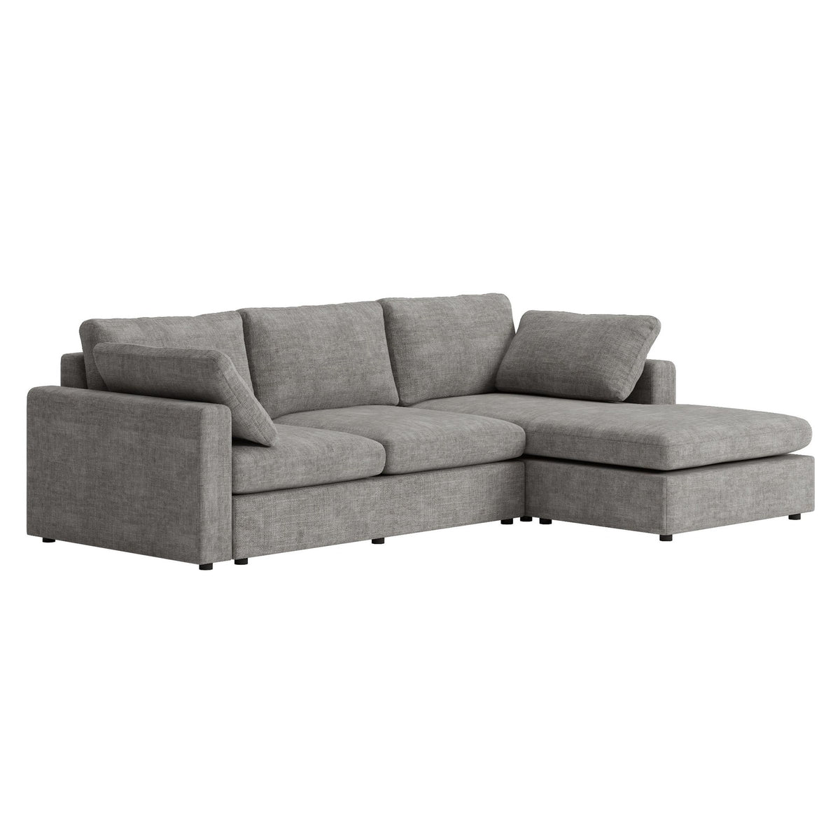 Wien chaiselongsofa med mikrofiberbetræk, højre- eller venstrevendt, inkl. 2 puder - 296 cm bredde