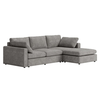 Wien chaiselongsofa med mikrofiberbetræk, højre- eller venstrevendt, inkl. 2 puder - 296 cm bredde