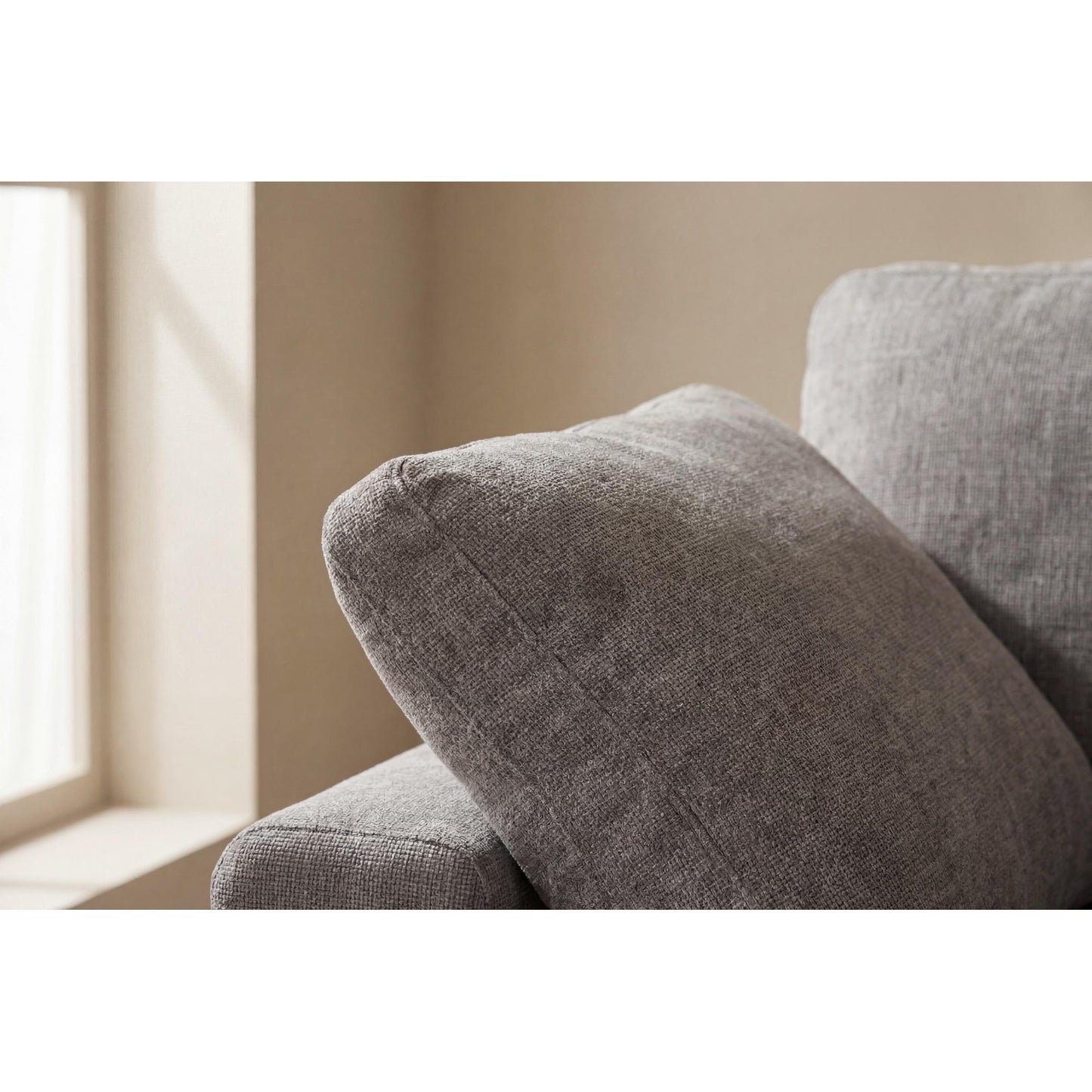 Wien chaiselongsofa med mikrofiberbetræk, højre- eller venstrevendt, inkl. 2 puder - 296 cm bredde