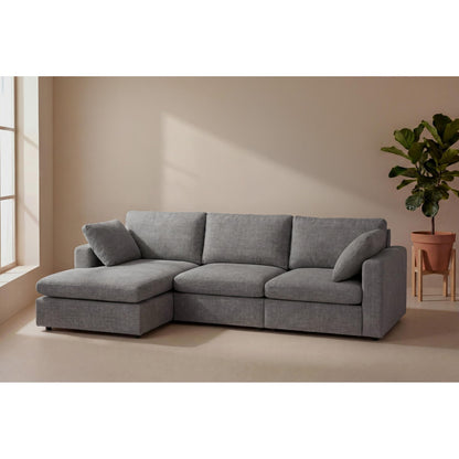 Wien chaiselongsofa med mikrofiberbetræk, højre- eller venstrevendt, inkl. 2 puder - 296 cm bredde