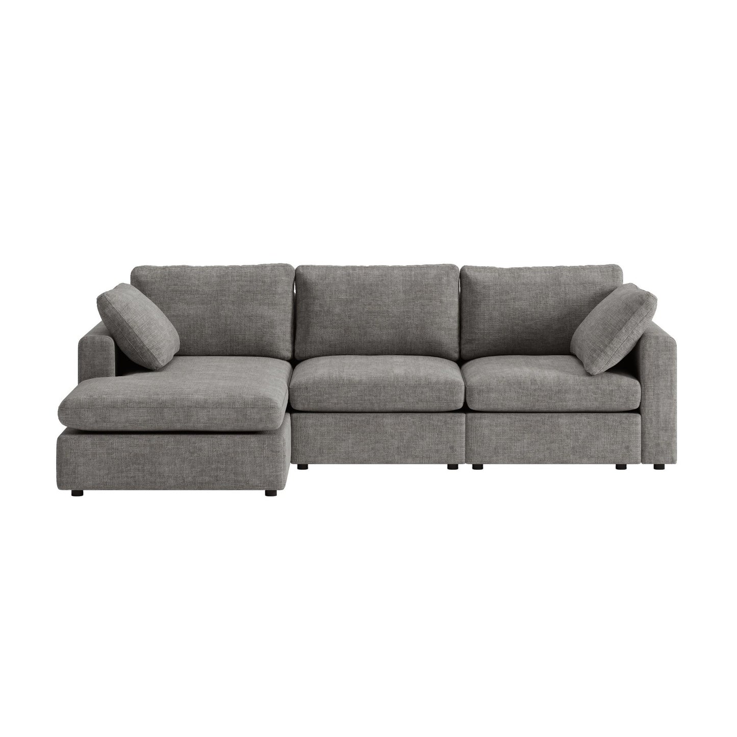 Wien chaiselongsofa med mikrofiberbetræk, højre- eller venstrevendt, inkl. 2 puder - 296 cm bredde
