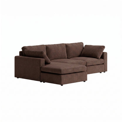 Wien chaiselongsofa med mikrofiberbetræk, højre- eller venstrevendt, inkl. 2 puder - 296 cm bredde