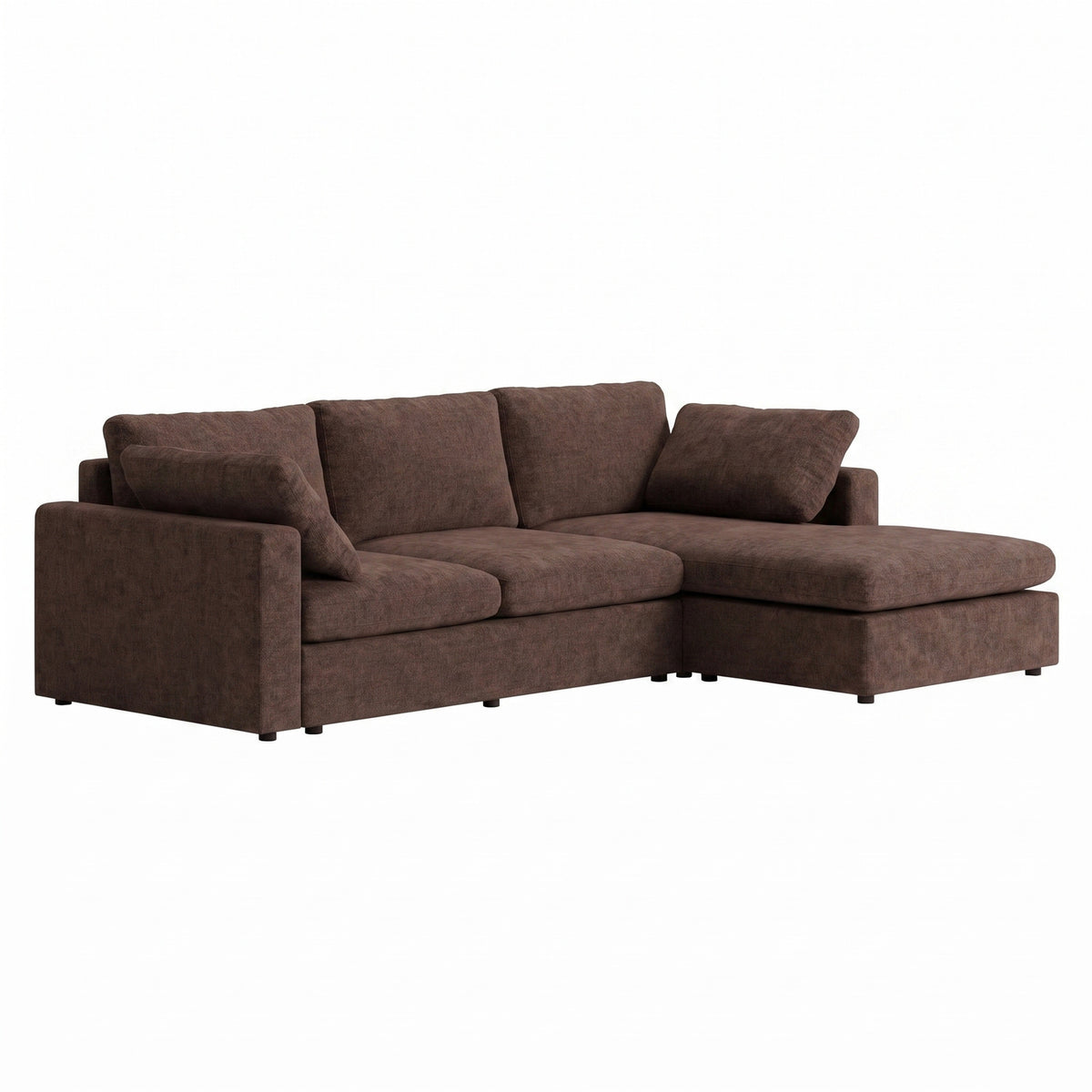 Wien chaiselongsofa med mikrofiberbetræk, højre- eller venstrevendt, inkl. 2 puder - 296 cm bredde
