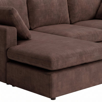 Wien chaiselongsofa med mikrofiberbetræk, højre- eller venstrevendt, inkl. 2 puder - 296 cm bredde
