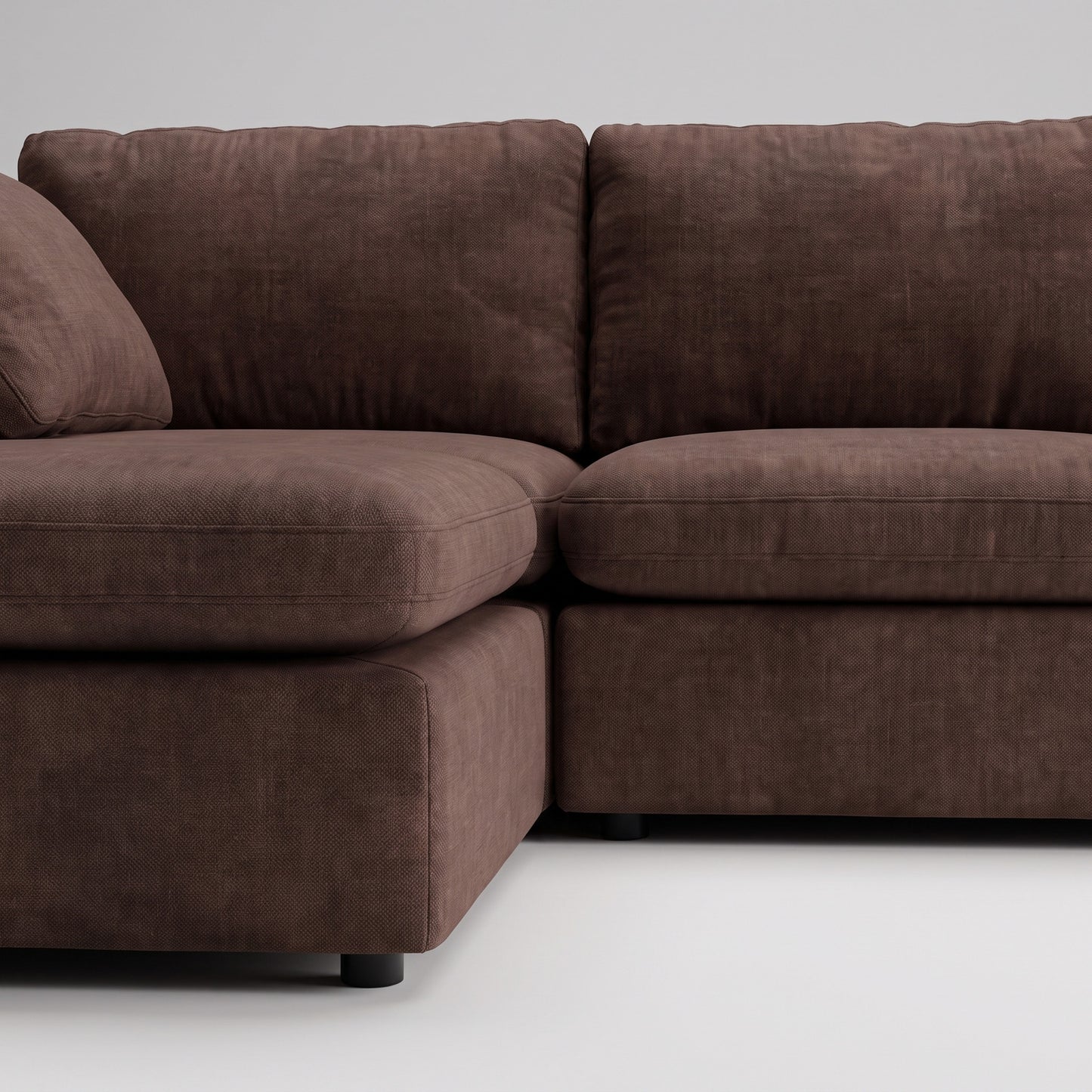Wien chaiselongsofa med mikrofiberbetræk, højre- eller venstrevendt, inkl. 2 puder - 296 cm bredde