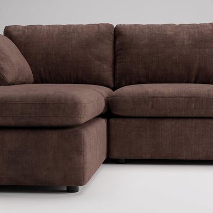 Wien chaiselongsofa med mikrofiberbetræk, højre- eller venstrevendt, inkl. 2 puder - 296 cm bredde