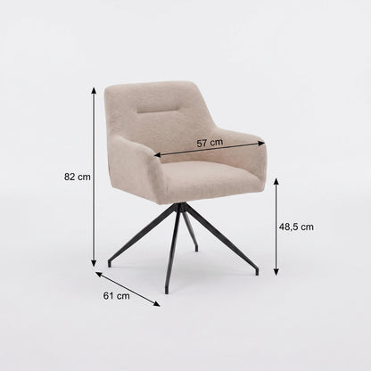 Salzburg spisebordsstol i velour med 360° drejefunktion
