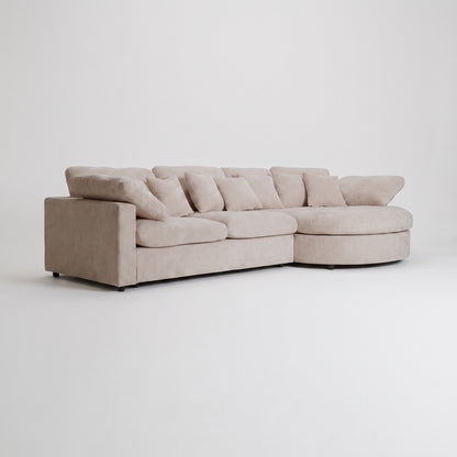 Innsbruck chaiselongsofa i bouclé, højrevendt, inkl. 7 puder - 312 cm bredde