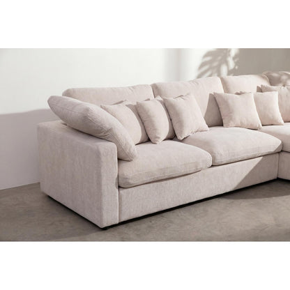 Innsbruck chaiselongsofa i bouclé, højrevendt, inkl. 7 puder - 312 cm bredde