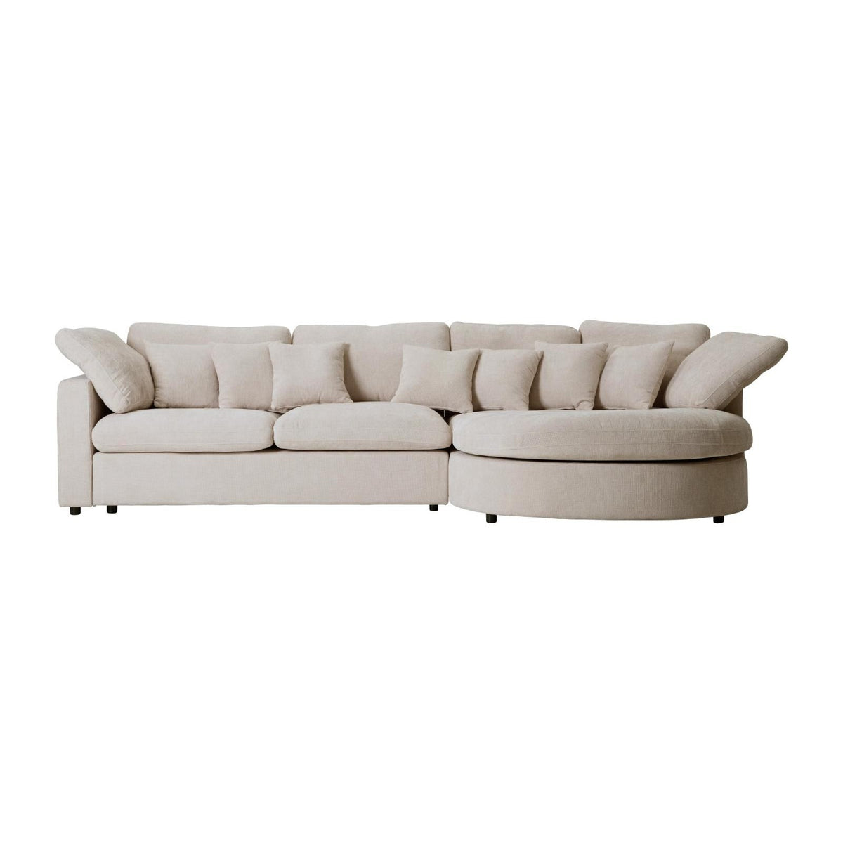 Innsbruck chaiselongsofa i bouclé, højrevendt, inkl. 7 puder - 312 cm bredde