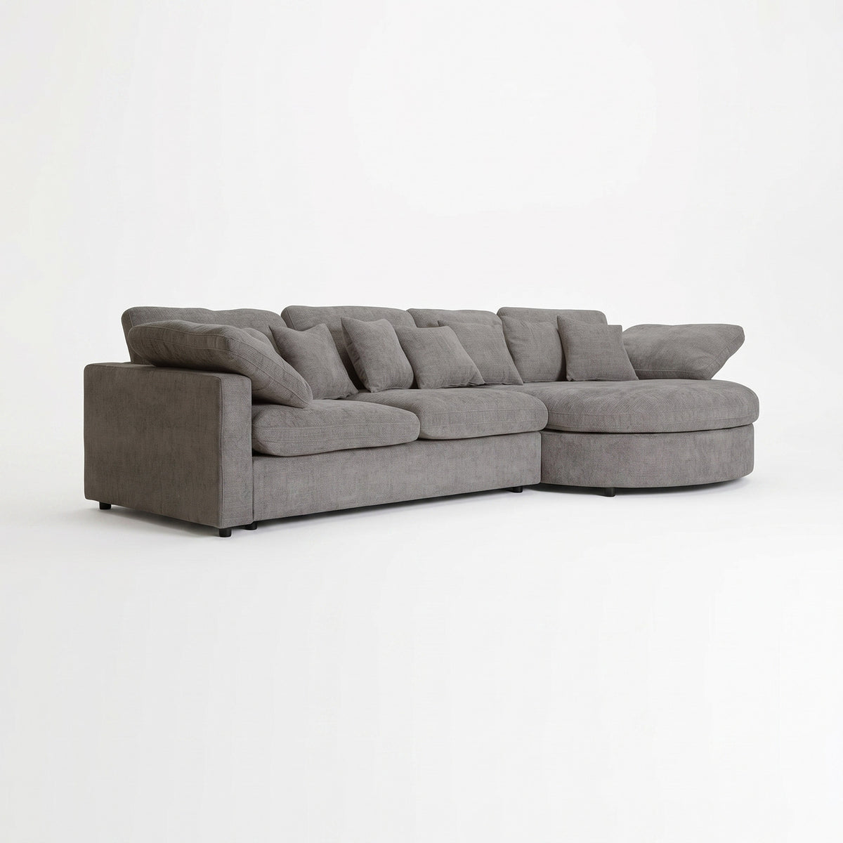 Innsbruck chaiselongsofa i bouclé, højrevendt, inkl. 7 puder - 312 cm bredde