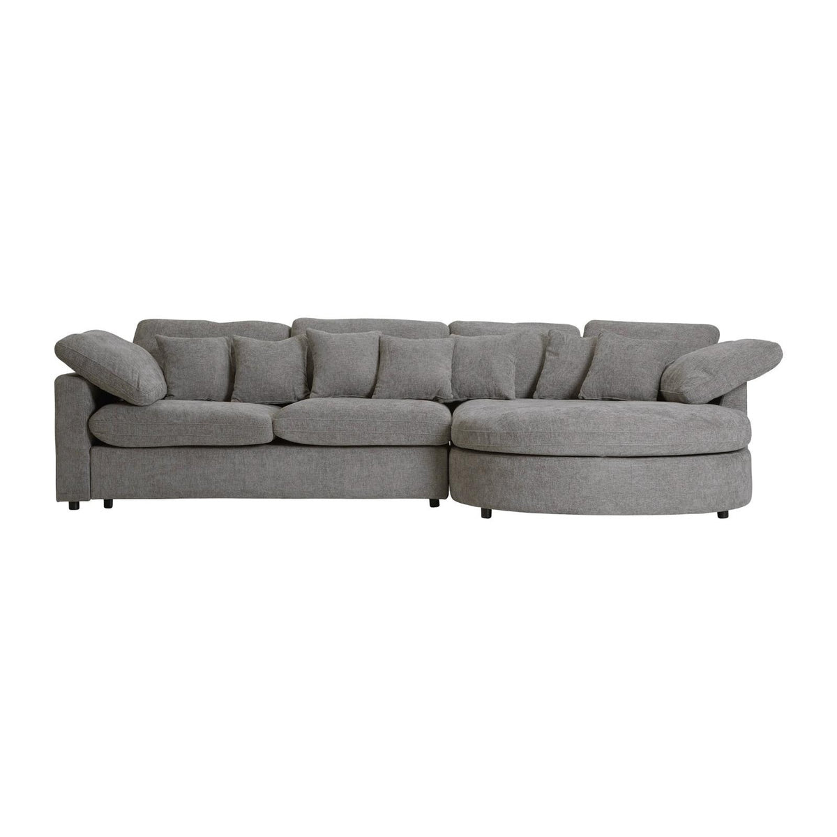 Innsbruck chaiselongsofa i bouclé, højrevendt, inkl. 7 puder - 312 cm bredde