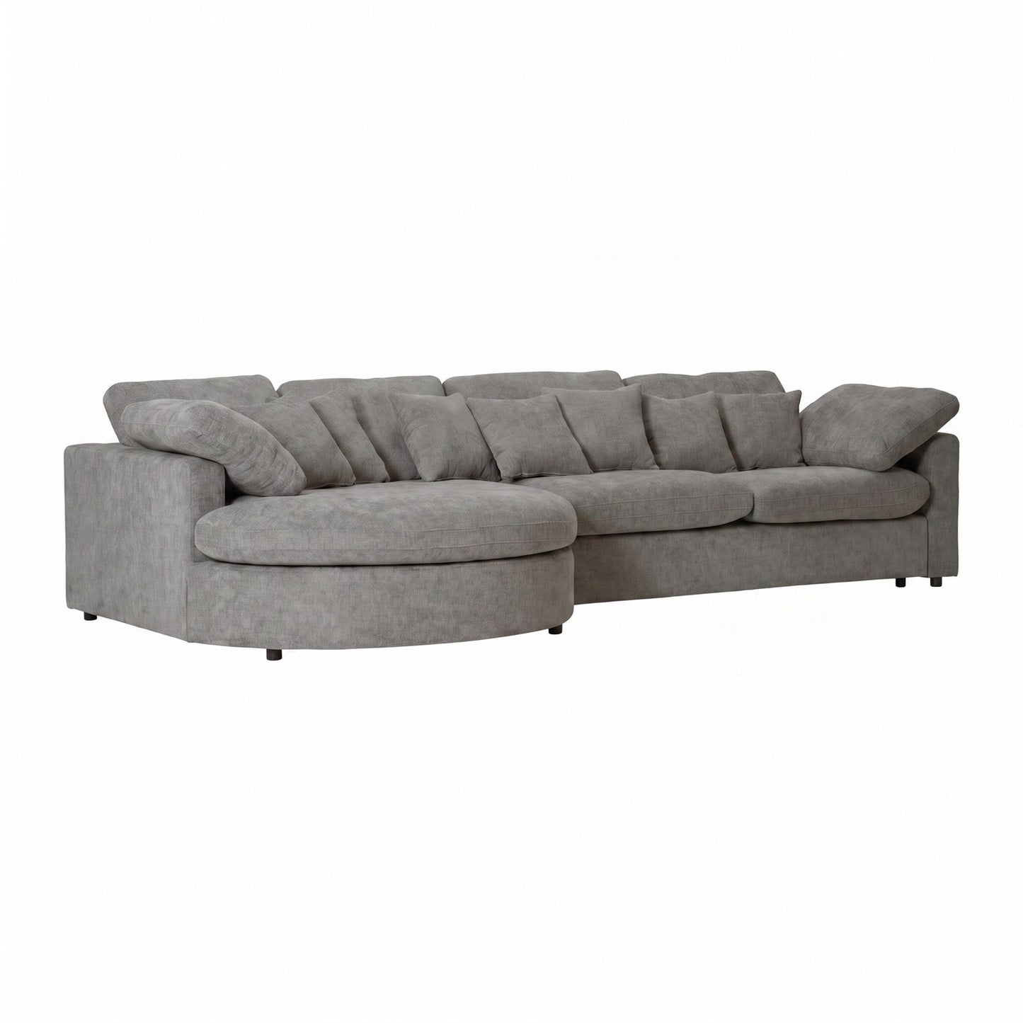 Innsbruck chaiselongsofa i bouclé, venstrevendt, inkl. 7 puder - 312 cm bredde
