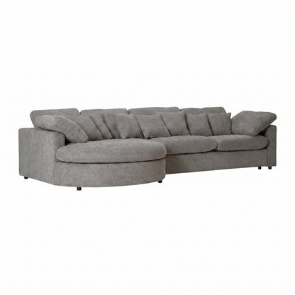 Innsbruck chaiselongsofa i bouclé, venstrevendt, inkl. 7 puder - 312 cm bredde