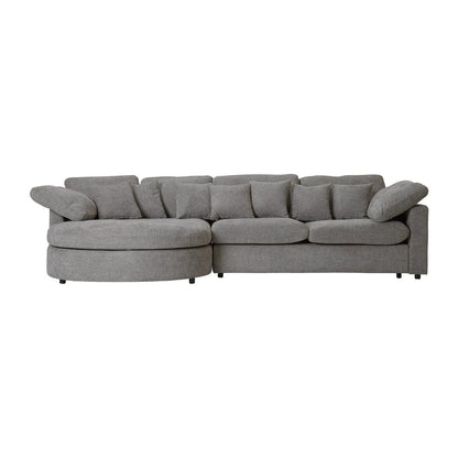 Innsbruck chaiselongsofa i bouclé, venstrevendt, inkl. 7 puder - 312 cm bredde